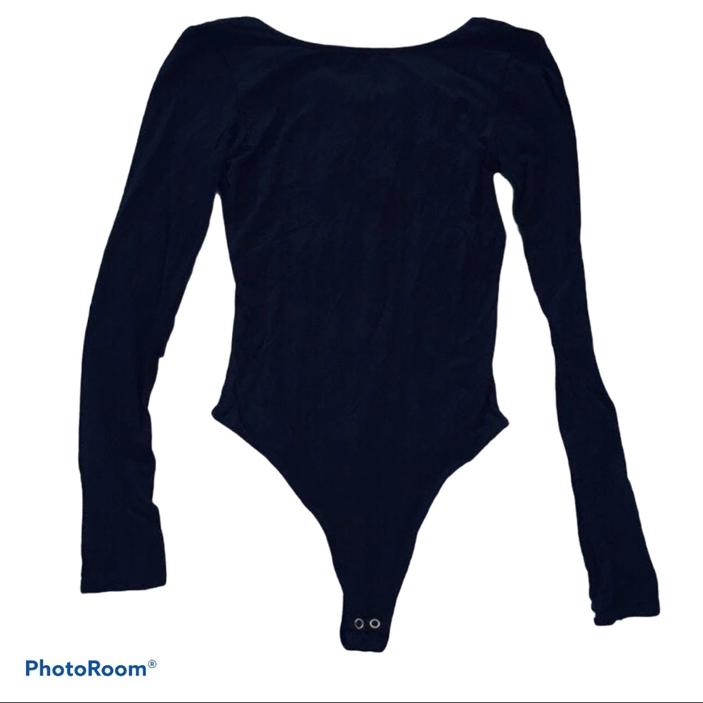 Sam Edelman Black Long Sleeve Boat Neck Body Suit - Picture 4 of 6